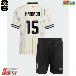 Japón Daichi Kamada #15 Segunda Equipación Niños Mundial 2026 Manga Corta (+ Pantalones cortos)